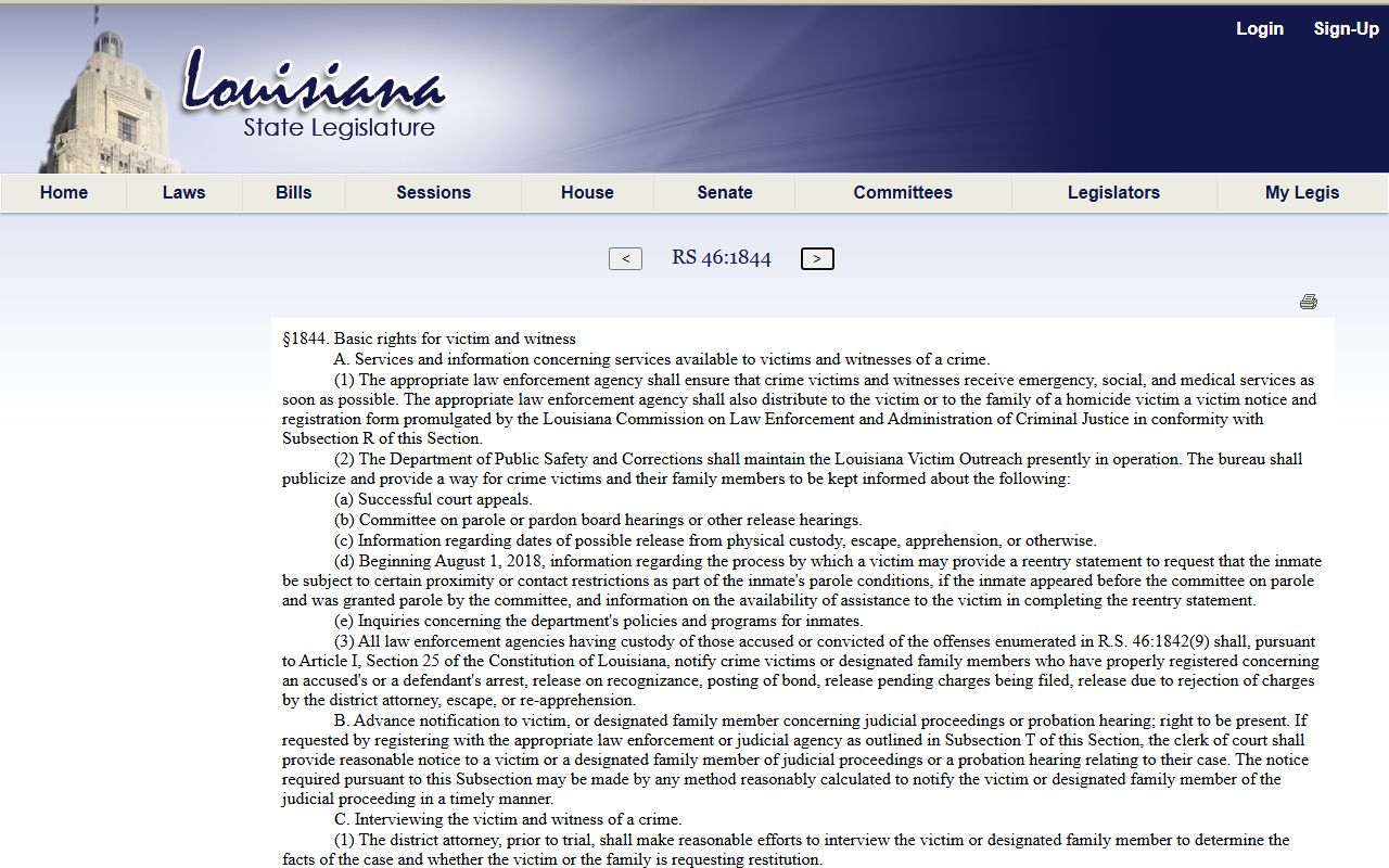 Sabine Parish criminal court records crime victim and witness rights source