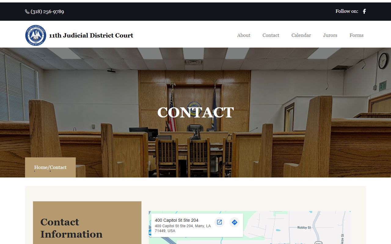 Sabine Parish District Court contact and address page