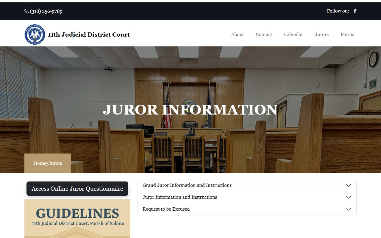 Sabine Parish District Court juror rules parking and ADA information