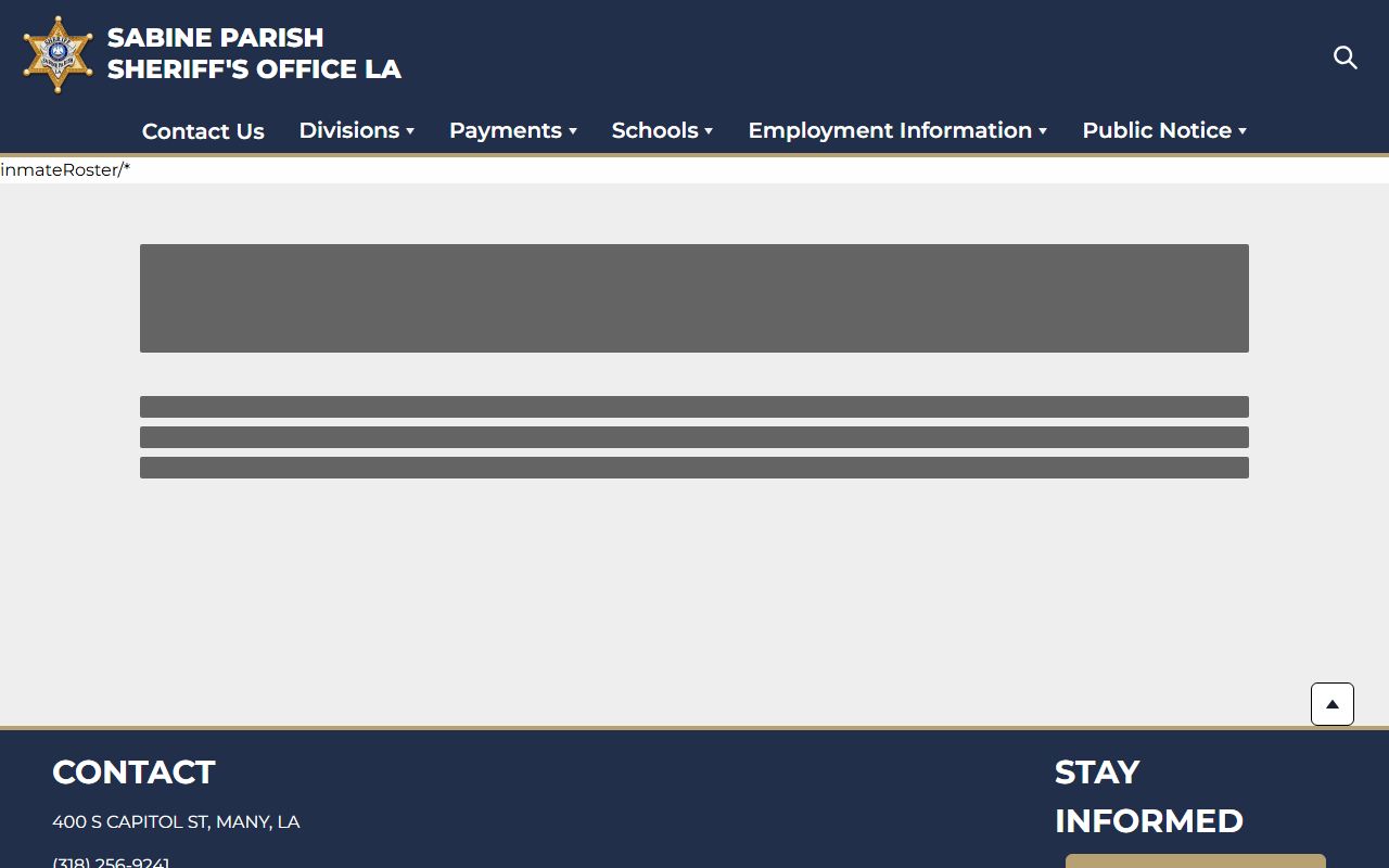 Sabine Parish inmate records official roster path